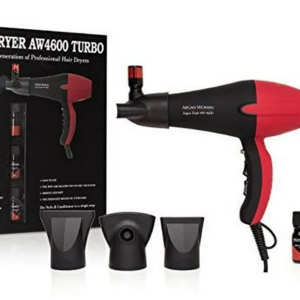 Argan Turbo Hair Dryer Red and Black Professional